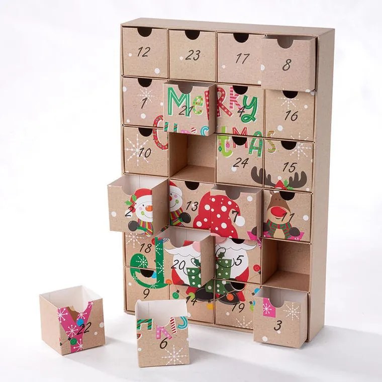 decoDoma Calendarul de Advent cu sertare PAPER spiriduș