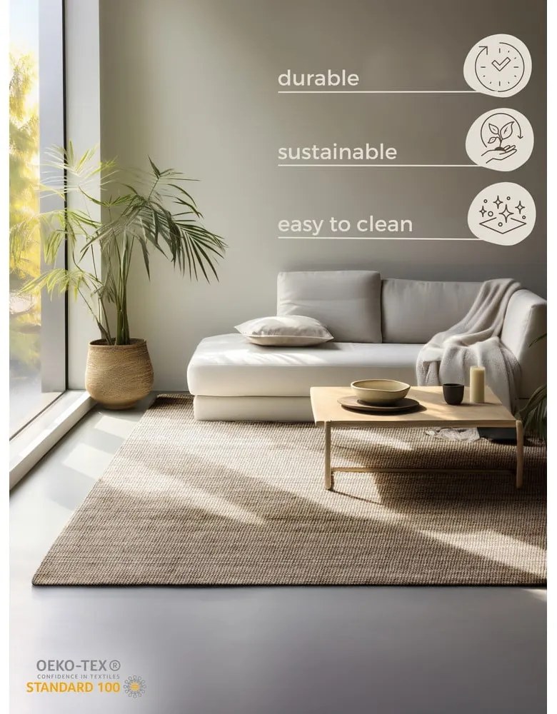 Covor bej din iută 160x230 cm Bouclé – Hanse Home