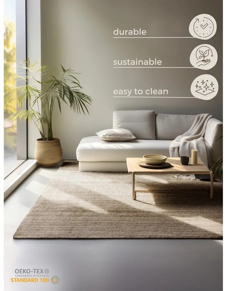 Covor bej din iută 190x280 cm Bouclé – Hanse Home