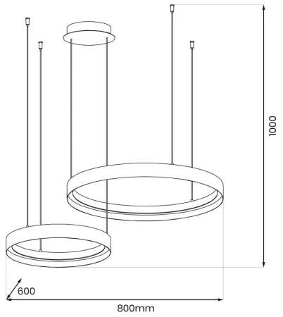 Lustră LED pe cablu ORBITA LED/72W/230V alb/negru
