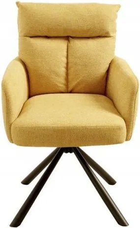 Set 2 scaune pivotante Big George, tesatura structurata galben mustar