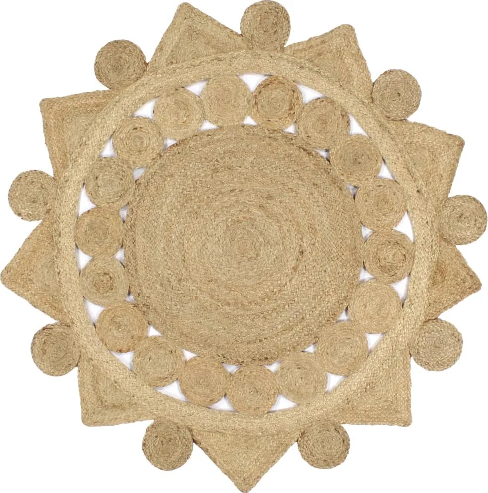 vidaXL Covor manual din iută împletită, 120 cm