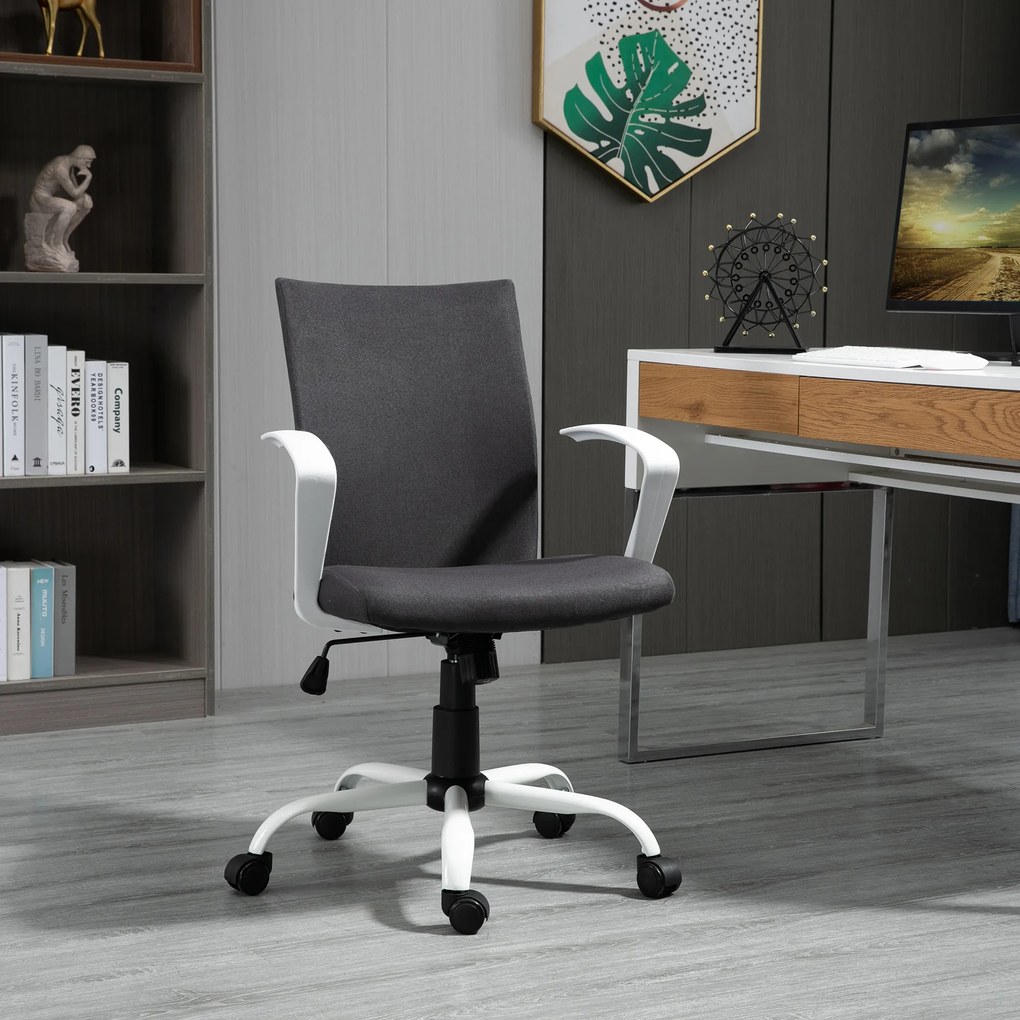 Vinsetto Scaun de Birou Ergonomic și Pivotant pentru Birou, Gri Închis | Aosom Romania