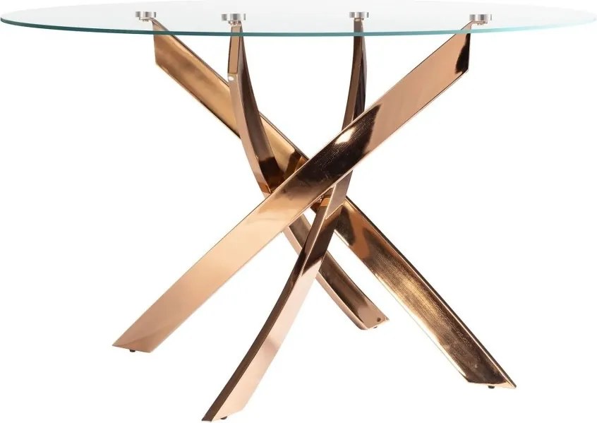 Masa rotunda design modern Veola auriu roze 120cm