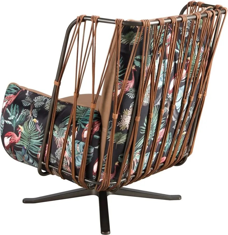 Fotoliu pivotant design LUX, Piele naturala, Tesatura Tropicala 5168