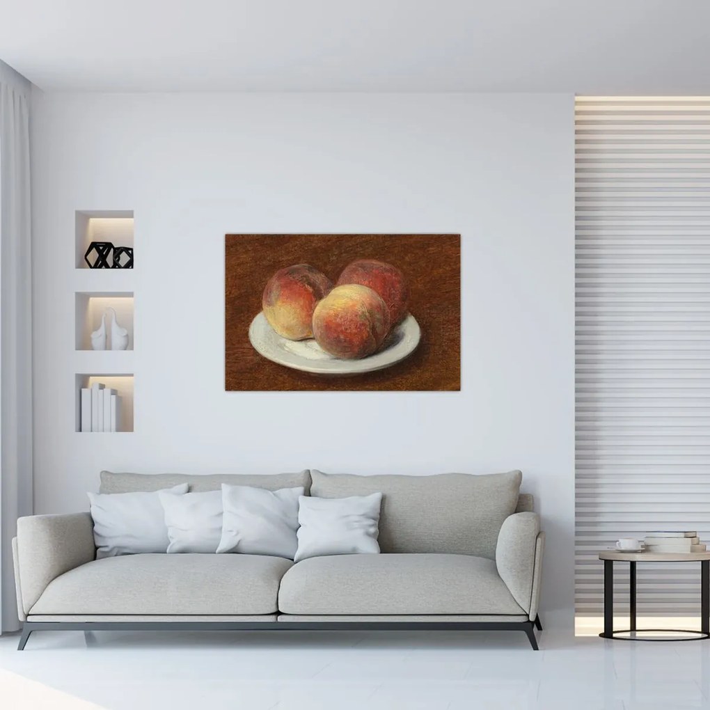 Tablou - Henri Fantin-Latour, Three Peaches on a Plate, reproducere (90x60 cm)