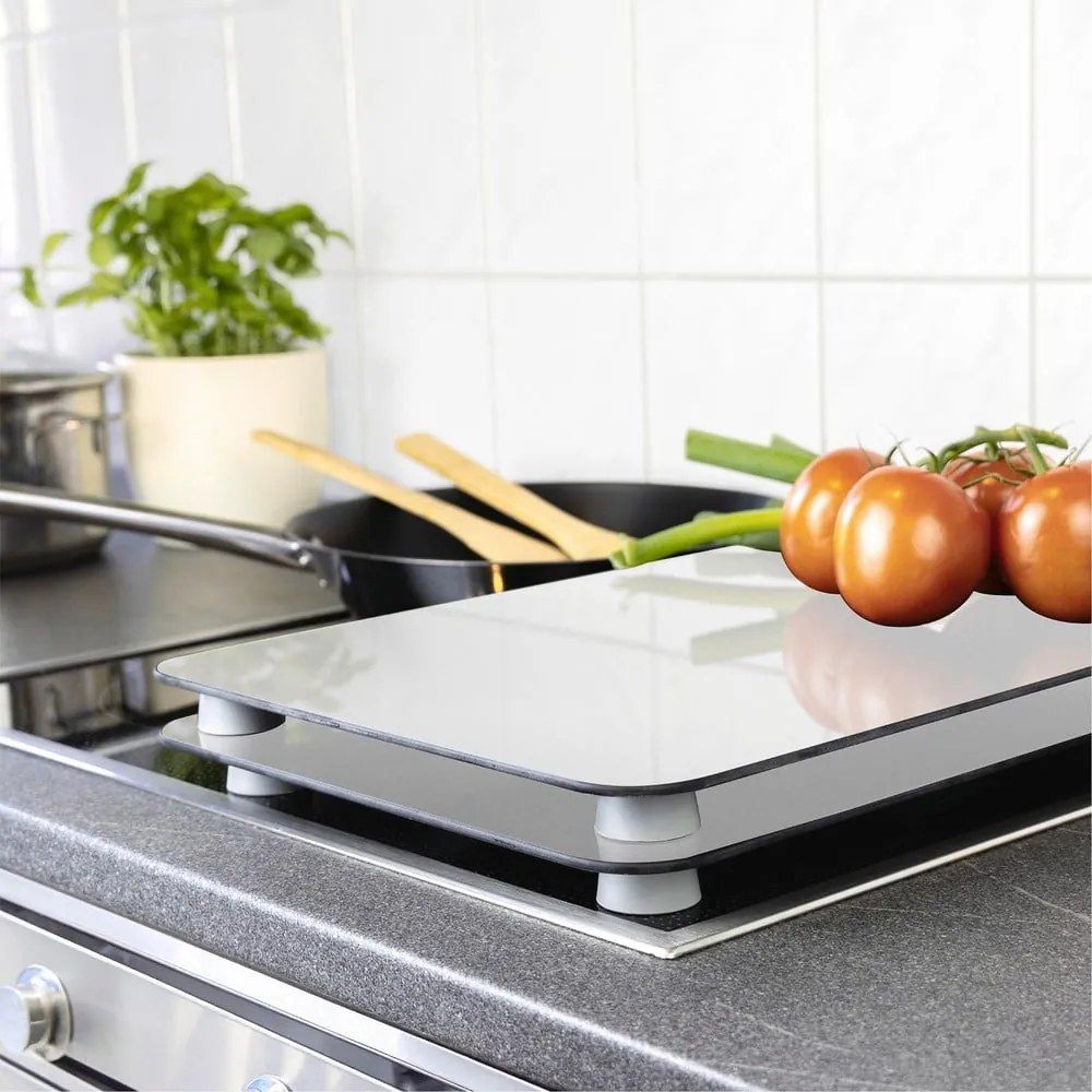 Set 2 protecții din sticlă pentru aragaz Wenko Universal Silver