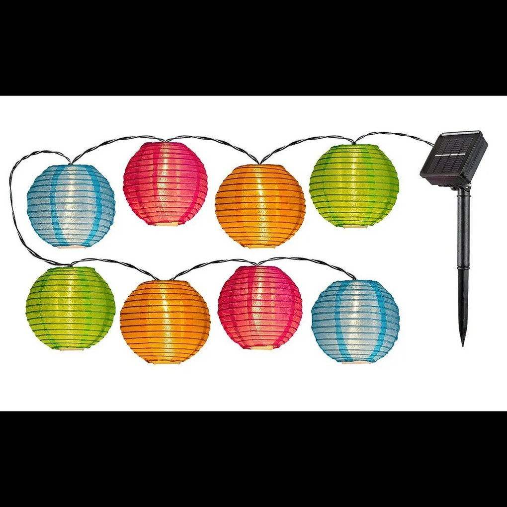 Lanț solar LED Rabalux 77048 cu 8 globuri dehârtie Titu