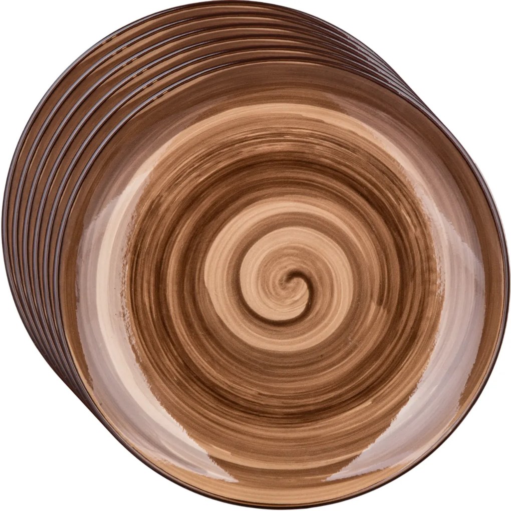 Banquet Set of 6 dessert plates Palas 21.5 cm,brown
