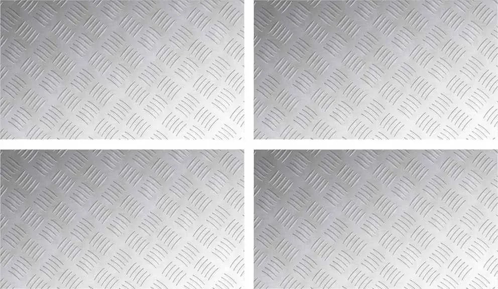 vidaXL Trepte Dreptunghiular 4 pcs Argintiu 70 x 40 cm Aluminiu