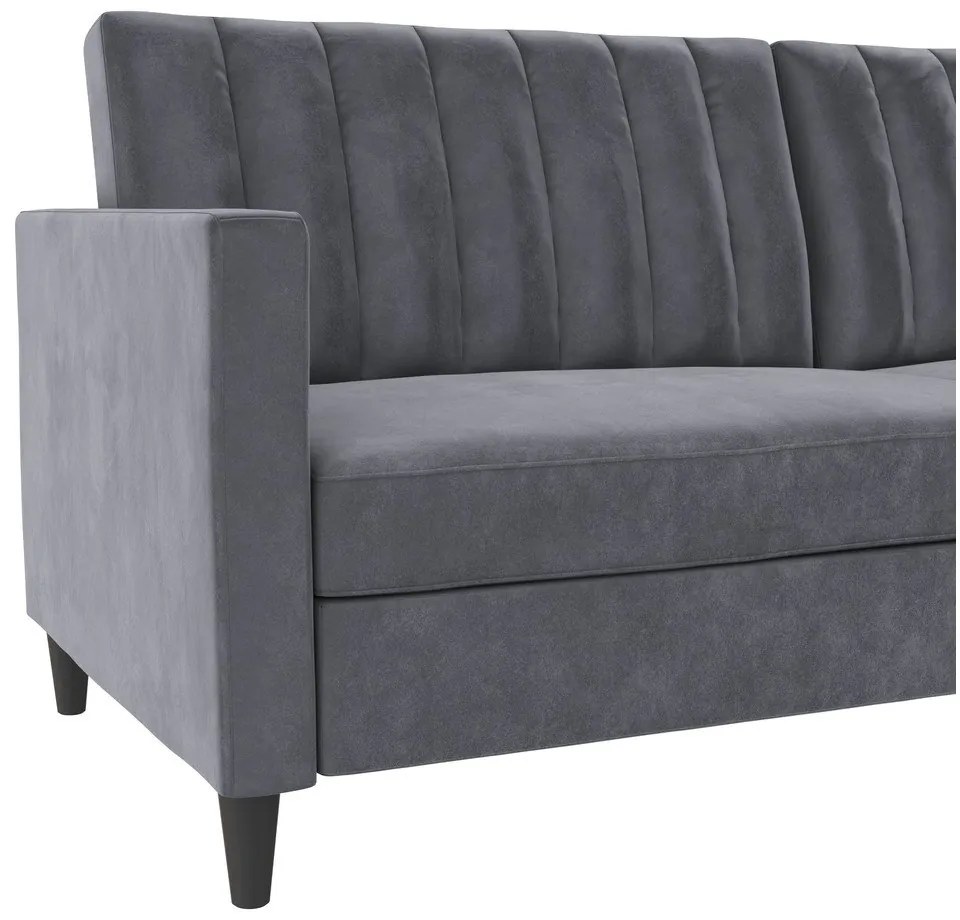 Canapea gri cu tapițerie din catifea 207 cm Celine – Støraa