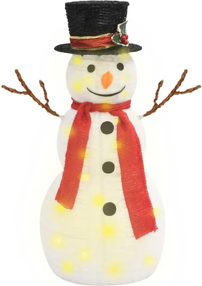 vidaXL Figurină decorativă Crăciun om de zăpadă LED 60 cm țesătură lux