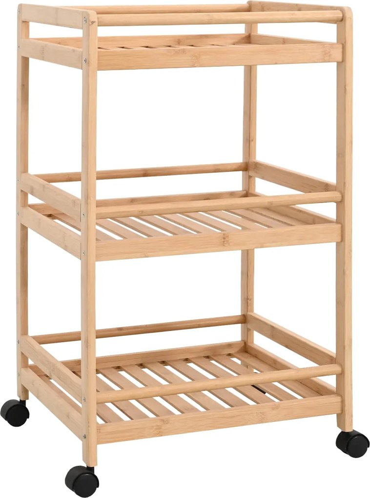 vidaXL Cărucior de bucătărie cu roți natural 46 x 38 x 76 cm Bambus