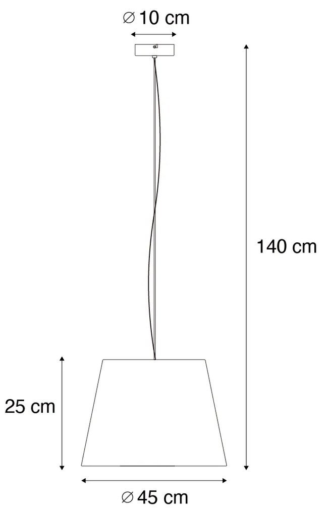 Lampă modernă suspendată din oțel cu abajur 45 cm negru - Cappo 1