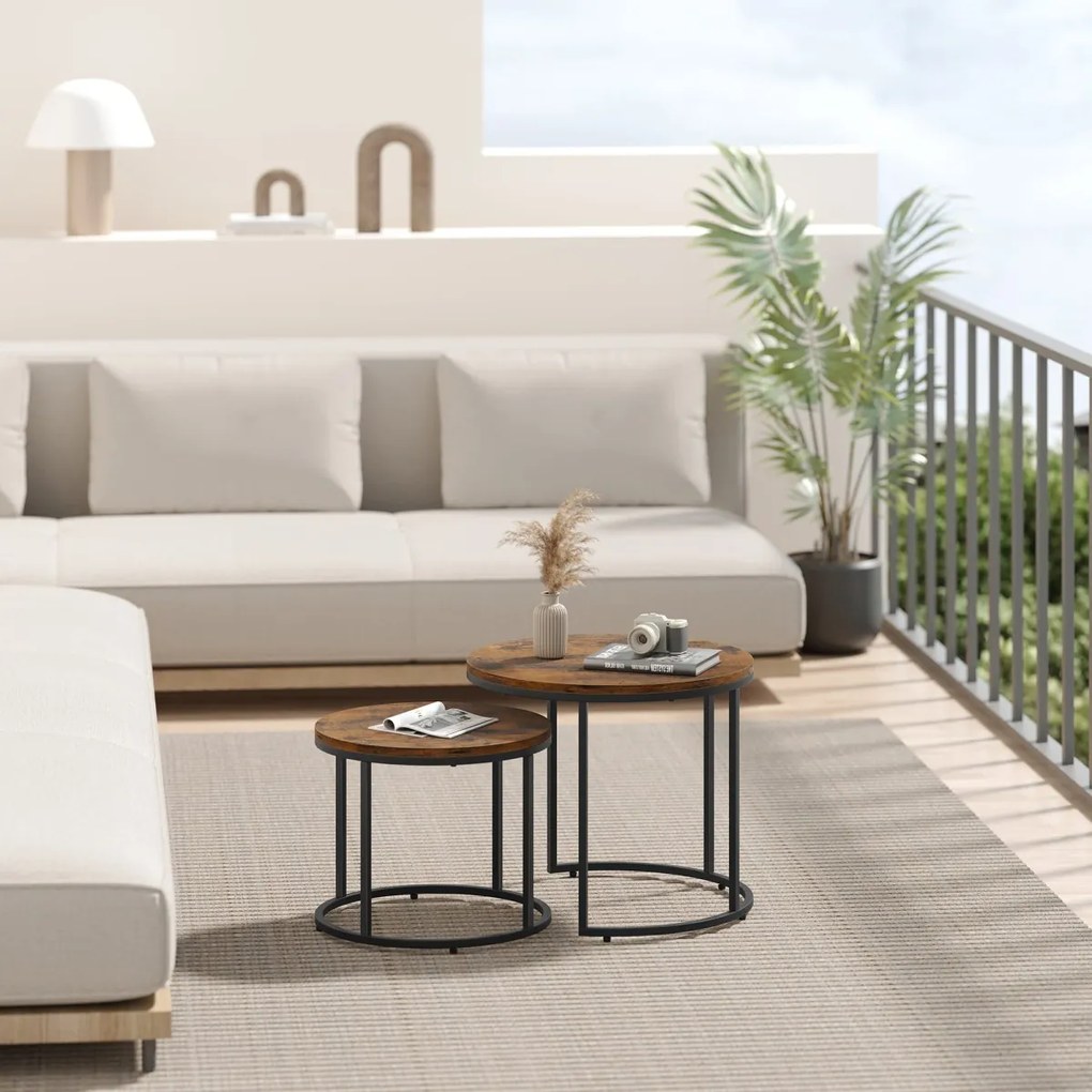 Set de mese de cafea TAYLOR, rustic maro