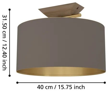 Plafonieră Eglo 390335 SANTANDRIA 1xE27/40W/230V maro/auriu