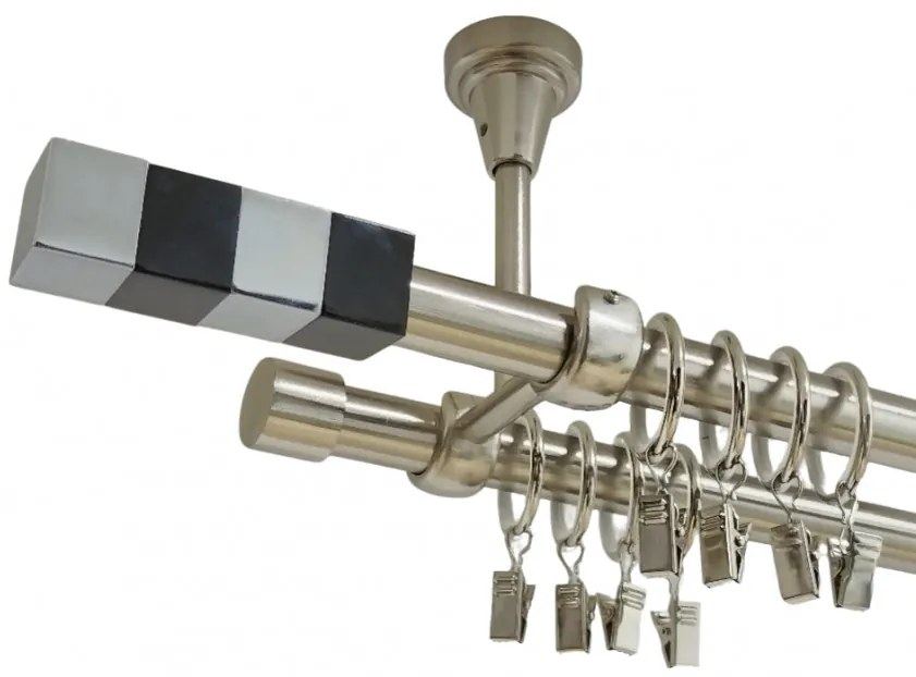 Galerie dubla magnum prindere tavan 19 mm inox (Alege marime: 120 cm)