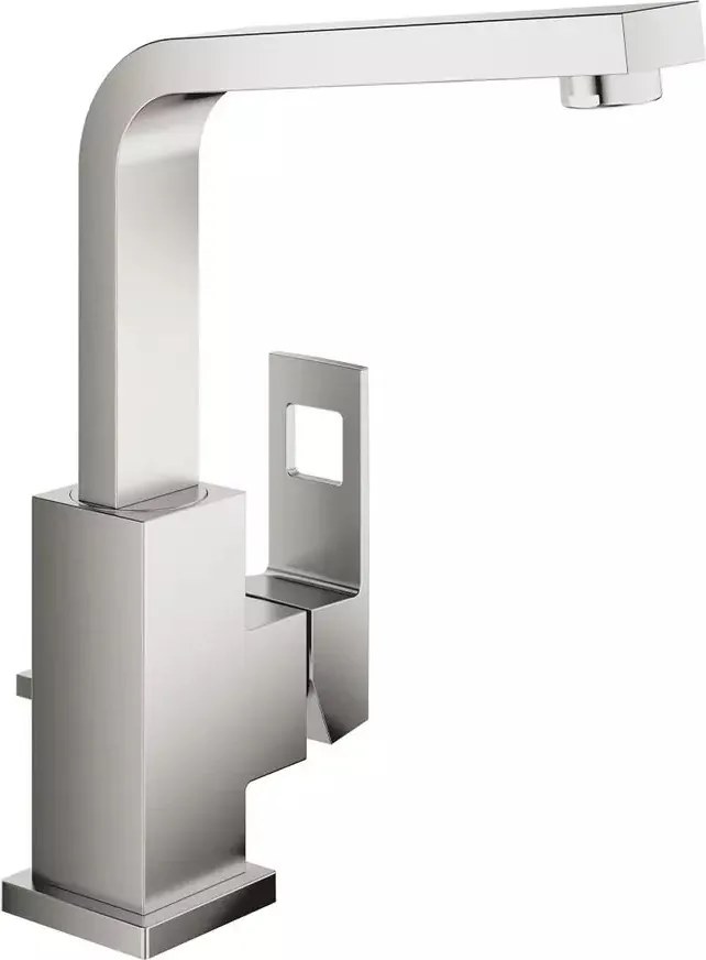 Baterie lavoar inalta Grohe Eurocube L crom periat Supersteel cu ventil Pop-Up si pipa pivotanta