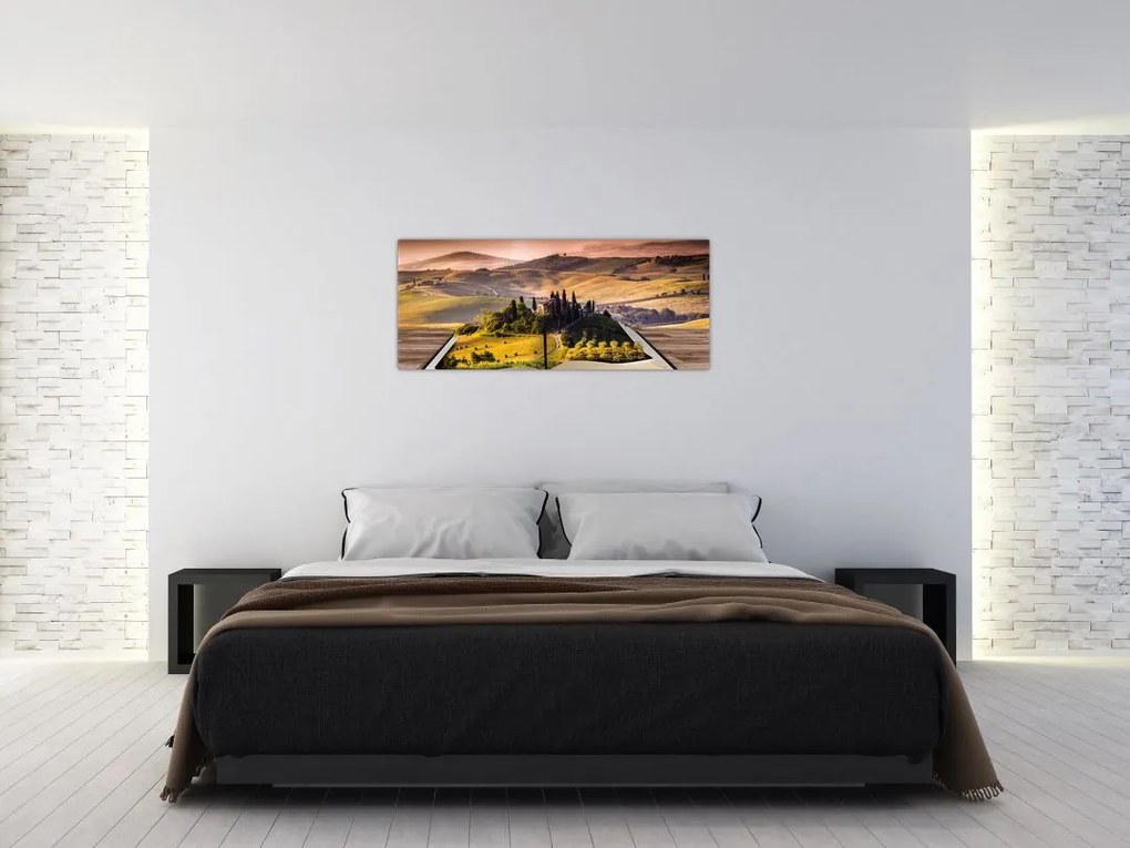Tablou cu peisaj în carte (120x50 cm)