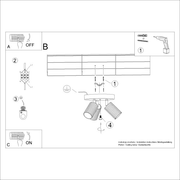 Spot Sollux SL.1563 KARBON 3xGU10/10W/230V auriu