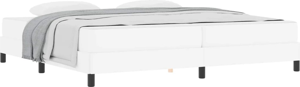 vidaXL Cadru de pat cu saltea Alb pur 200 x 200 cm țesătură