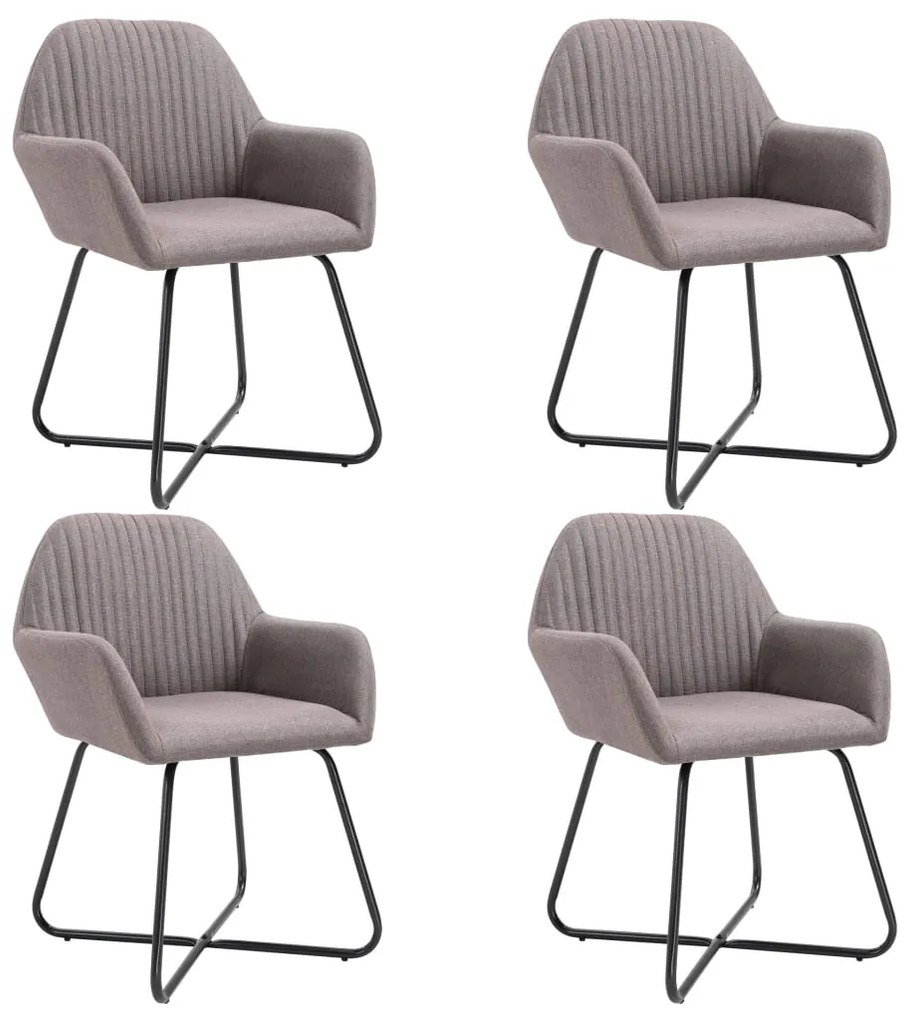 vidaXL Scaune de bucătărie, 4 buc., gri taupe, material textil