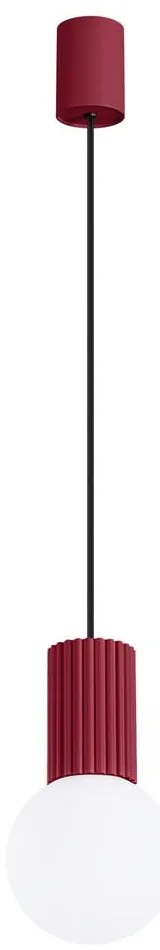 Lustră burgundy cu abajur din sticlă ø 12 cm Orbital – Sollux