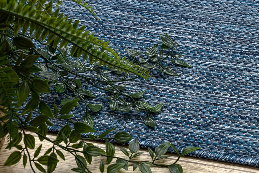 Covor SISAL SION cerc A5165A Melanj țesute plate albastru inchis