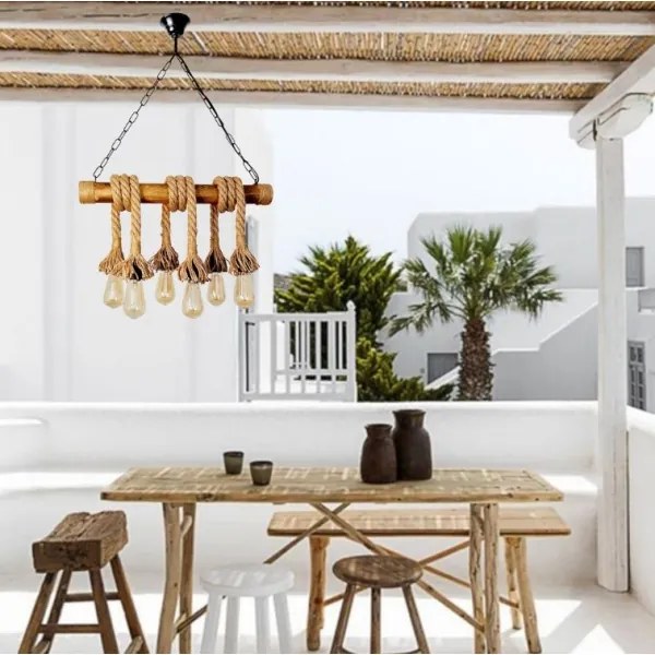 Lustră pe lanț Brilagi KOS 6xE27/60W/230V fag