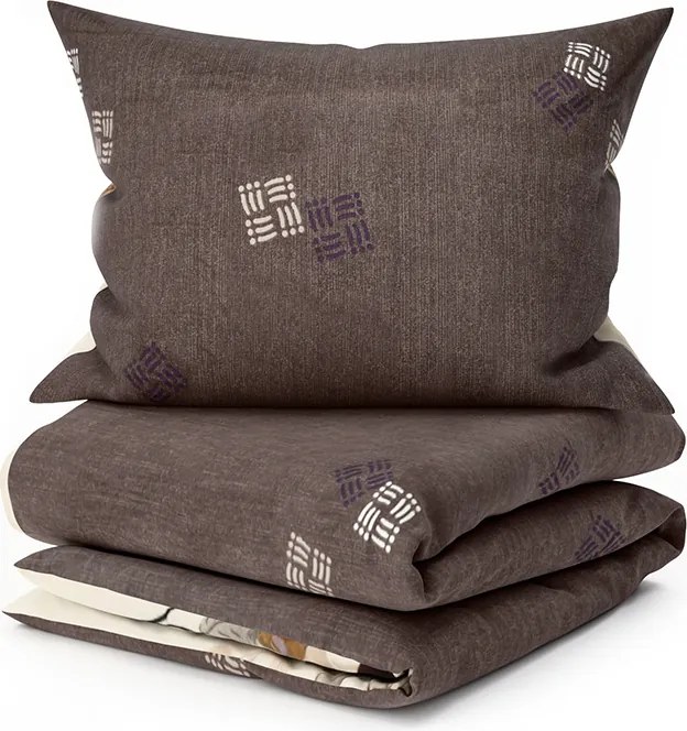 Lenjerie de pat reversibila DUO SENSE CARMELIA cu modele + husa pentru perna 40x50 cm GRATUIT Dimensiune lenjerie de pat: 70 x 90 cm | 140 x 200 cm