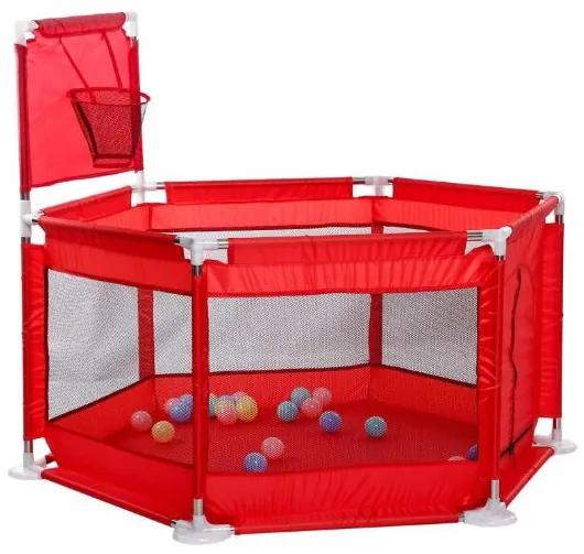 Țarc pentru copii cu mingi și coș 130x65x110cm RED