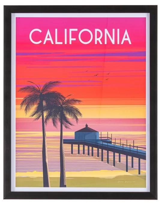 Tablou decorativ rosu/galben din MDF si plastic, 40x3,2x50 cm, Dovada California Bizzotto