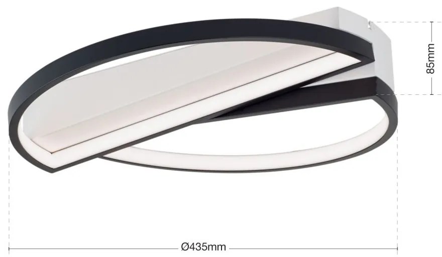Plafoniera LED moderna design circular OLGA negru/alb