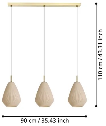 Lustră pe cablu Eglo 900813 CAPRAROLA 3xE27/40W/230V