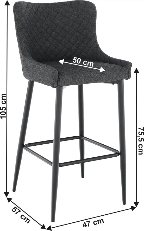 Scaun bar, gri/negru, CEZARIA