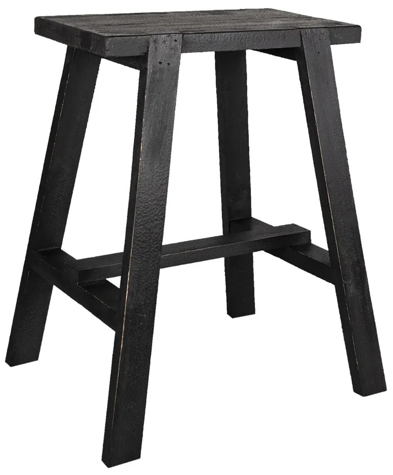 Scaunel negru, din lemn masiv, 50x39x58 cm, Rasty