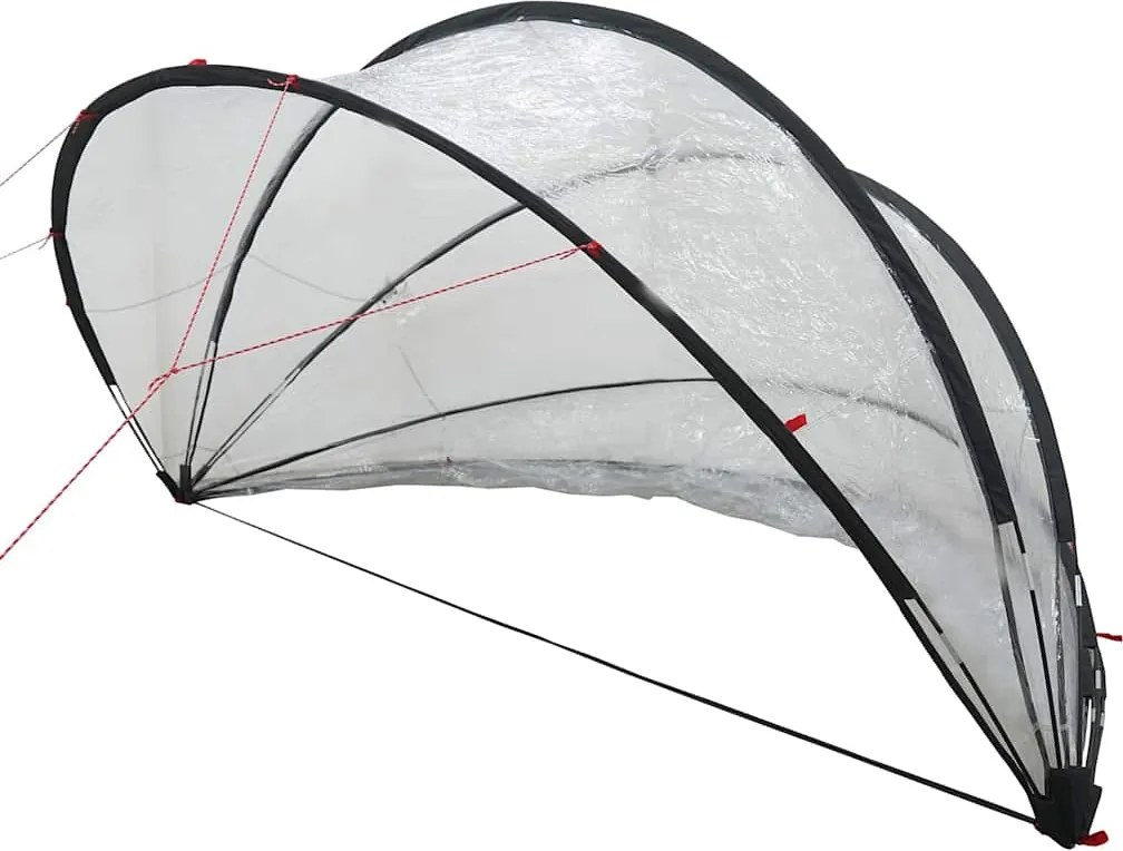 vidaXL Dom pentru piscină Manual Transparent 405 x 405 x 192 cm PVC