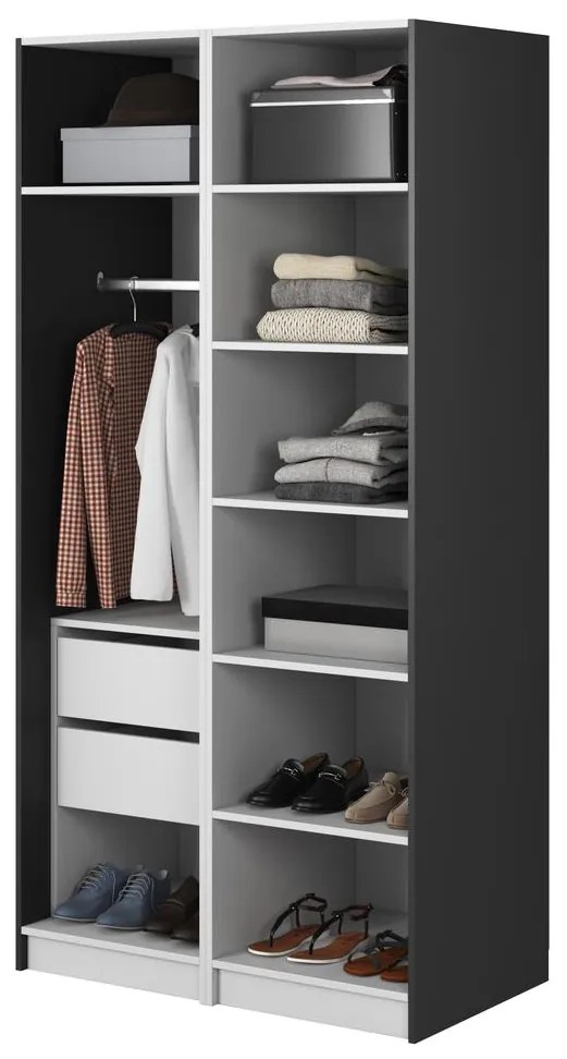 Dulap de haine Moonie XI (negru + alb). 1099627