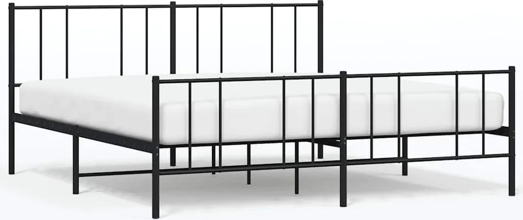 vidaXL Cadru pat metalic cu tăblii de cap/picioare, negru, 183x213 cm