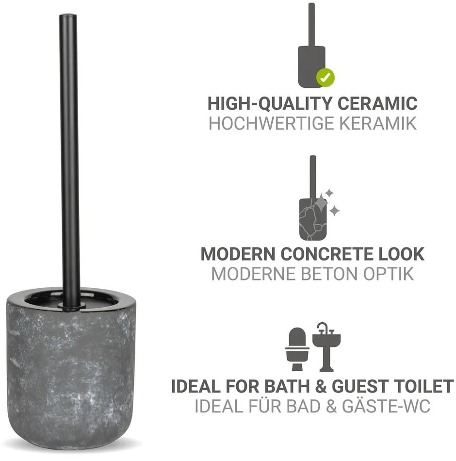 Perie de WC gri din ceramică Sacile – Wenko