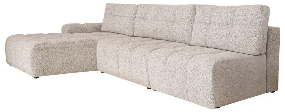 Colțar modular bej extensibil/cu spațiu de depozitare (cu colț pe partea stângă) Lulu – Miuform