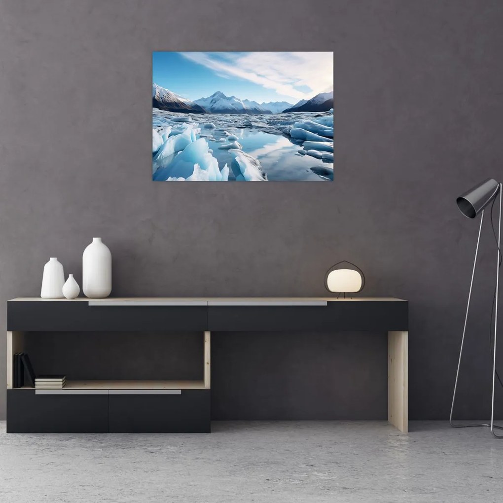 Tablou pe sticlă - Formațiuni glaciare (70x50 cm)