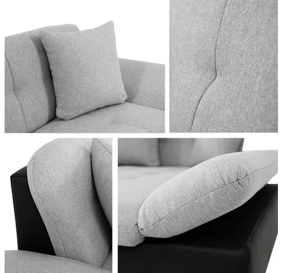 Colțar cu funcție de dormit Raphael (D) (piele ecologică Soft 017 + Lux 06 + Lux 05). 1060103