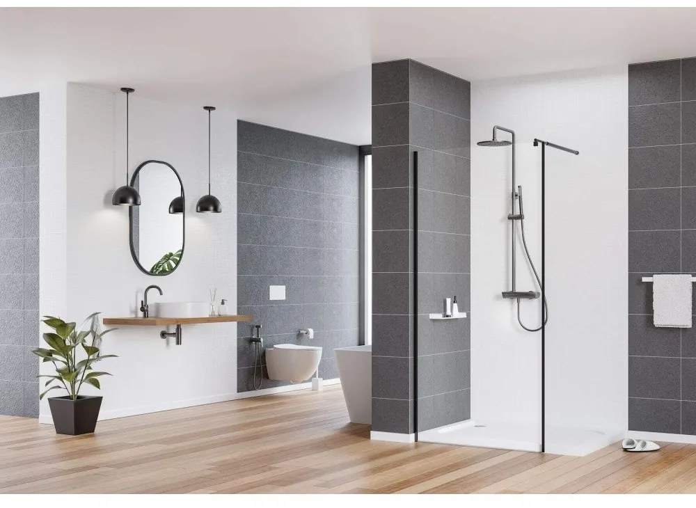 Cadita dus dreptunghiulara Deante Cubic alb 80x120 cm