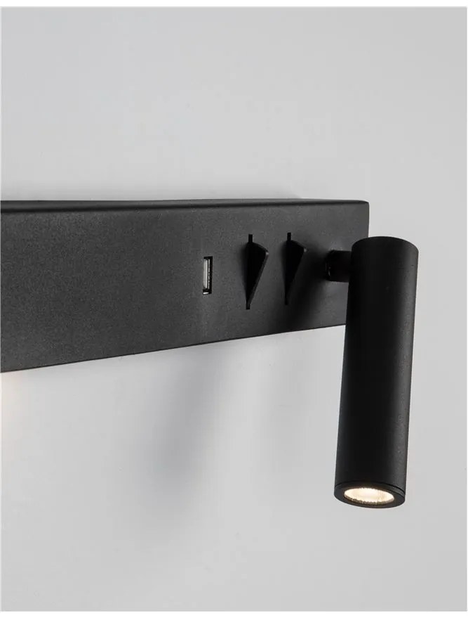 Aplica ambientala cu reader LED directionabil si USB Charger Vida neagra NVL-9533521