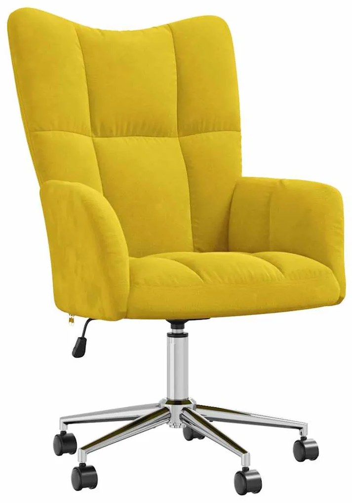 328168 vidaXL Scaun de relaxare, galben muștar, catifea