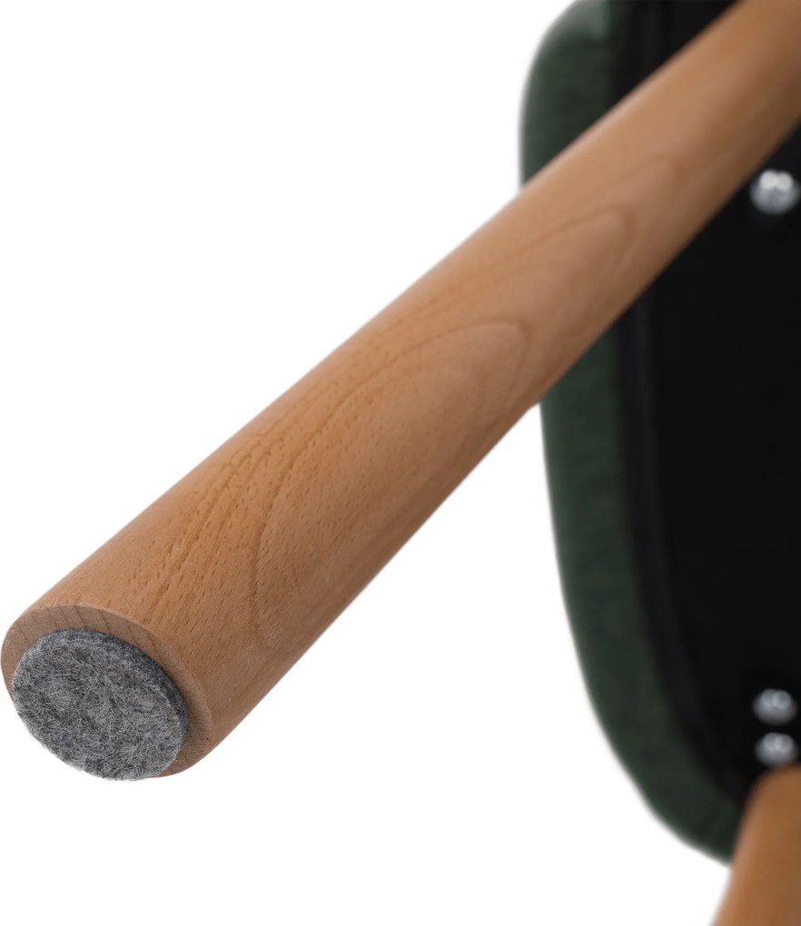Fotoliu design, verde / fag, PETRUS