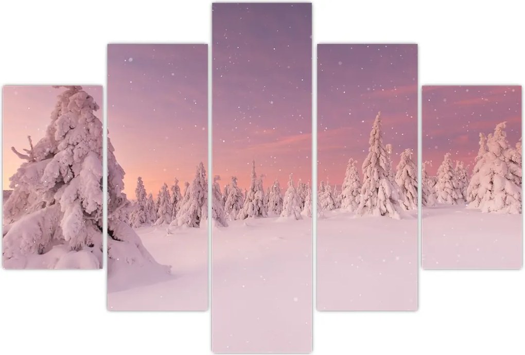 Tablou - Copaci sub așternut de zăpadă (150x105 cm)