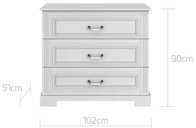 Comoda eleganta Ines alba L102 cm