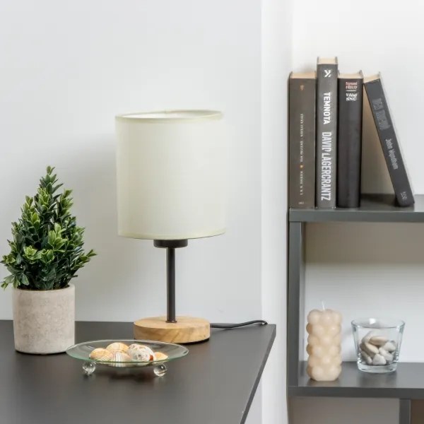 Lampă de masă Brilagi NUBILA WOOD 1xE27/25W/230V stejar/negru/crem